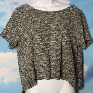 Left Coast- Gray & White Knit Open Back Top Medium